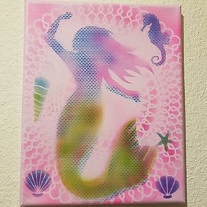 Original airbrush Mermaid Art canvas 8 x10